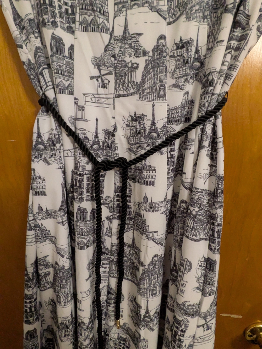 Karl Lagerfeld Black and White Scenic Print Maxi Dress - Picture 6 of 9